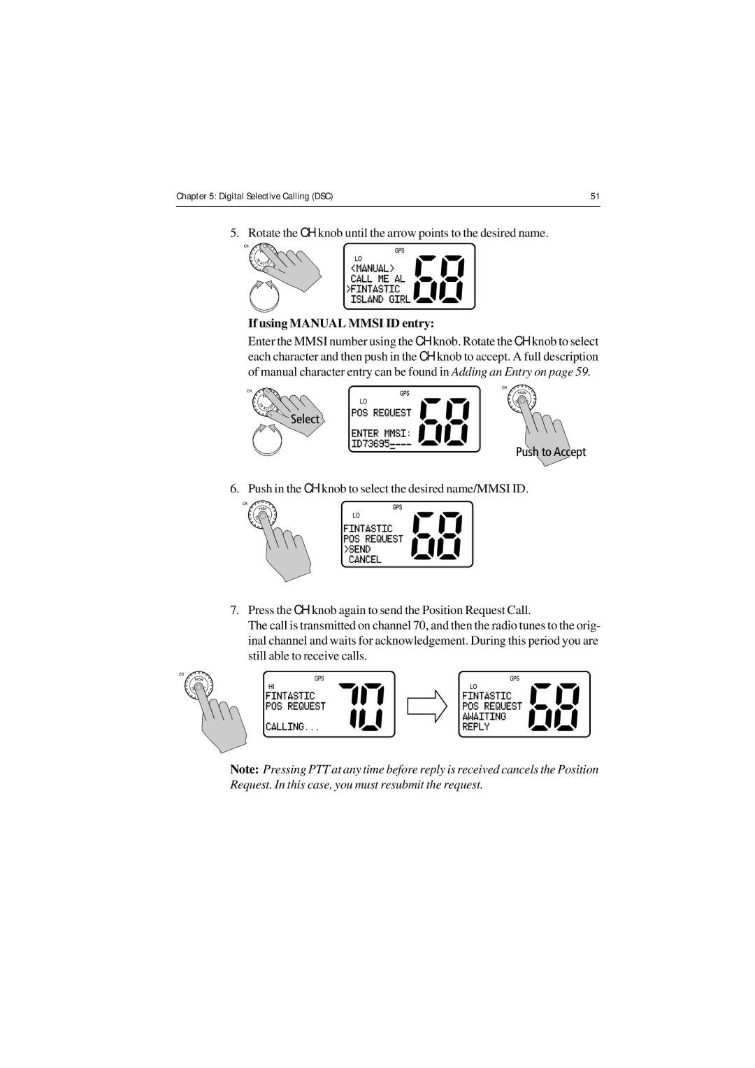 Raymarine Ray54 manual If using Manual Mmsi ID entry 