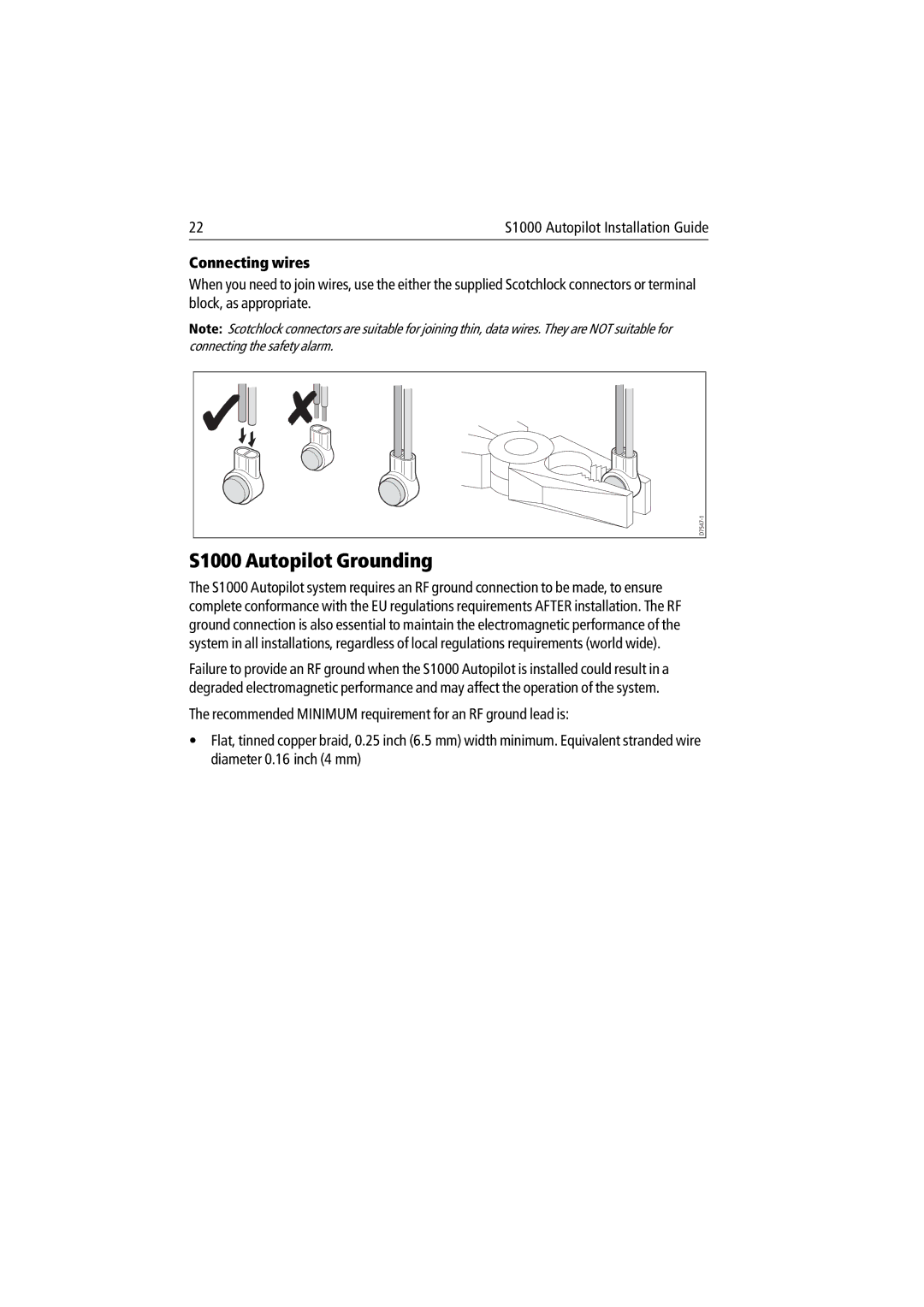 Raymarine manual S1000 Autopilot Grounding 