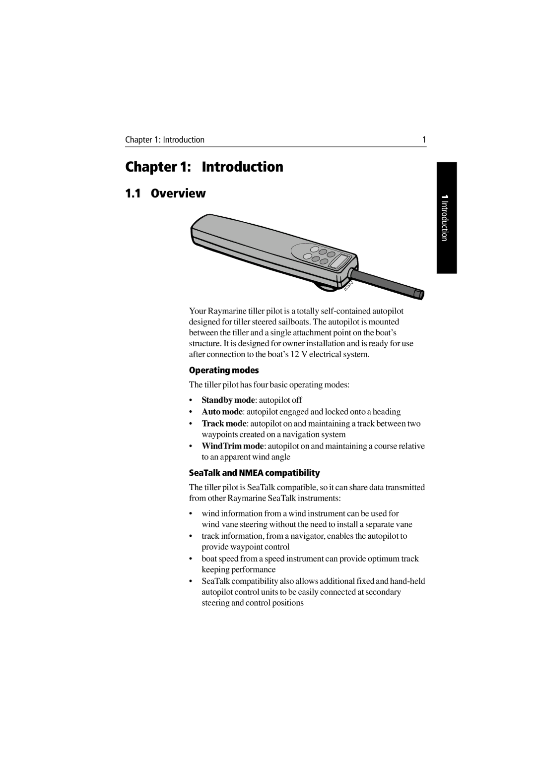 Raymarine ST1000 Plus & ST2000 Plus manual Introduction, Overview, Operating modes, SeaTalk and Nmea compatibility 