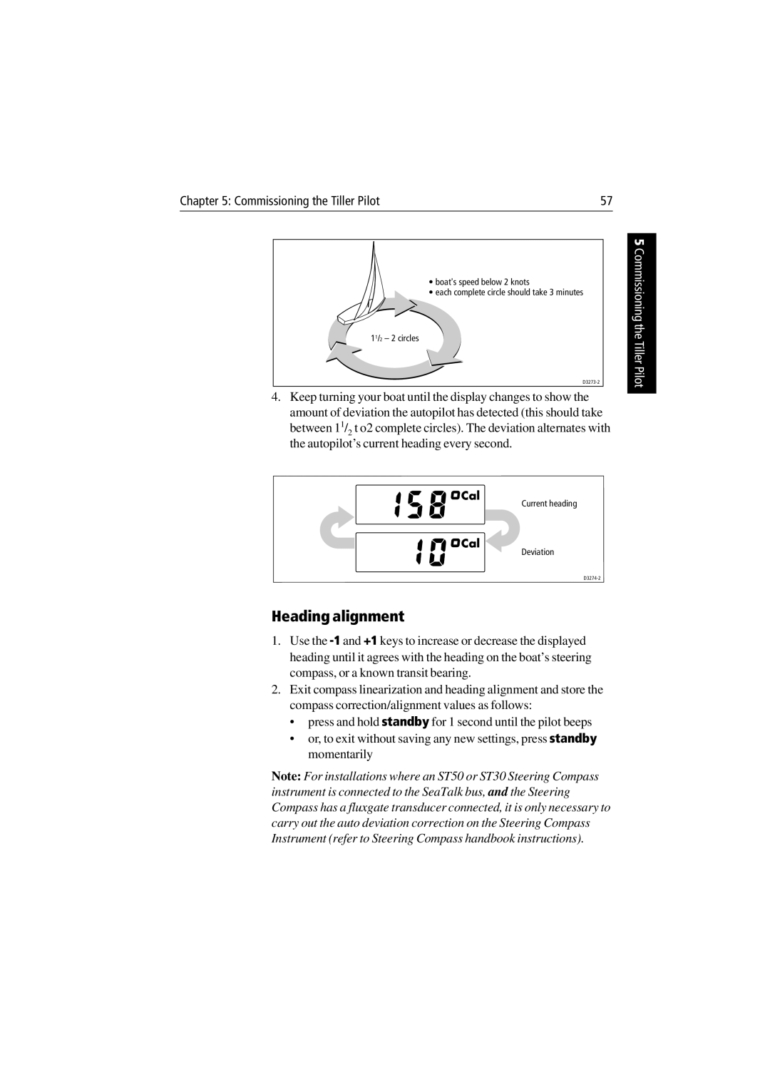 Raymarine ST1000 Plus & ST2000 Plus manual Heading alignment 