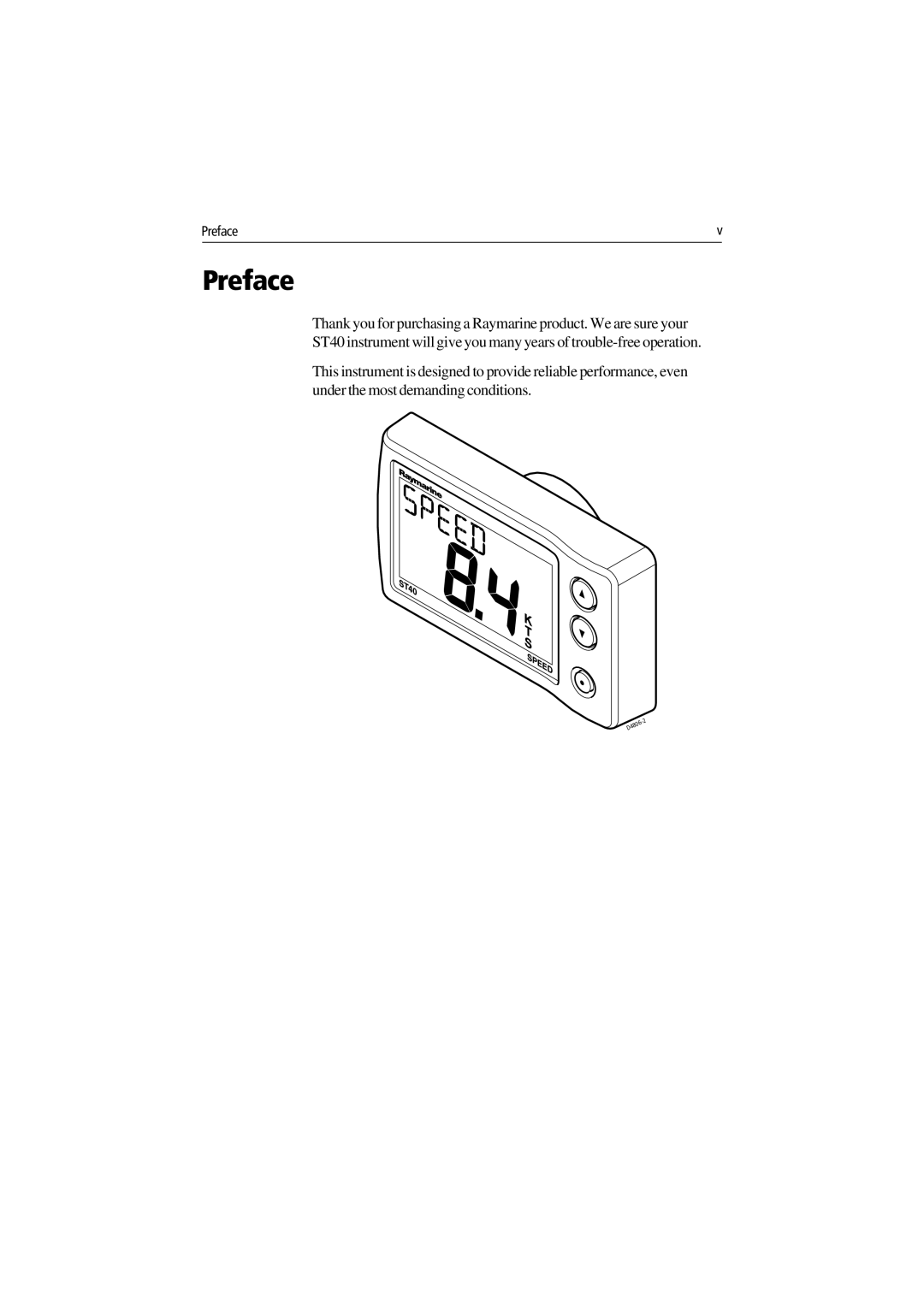 Raymarine ST40 manual Preface 