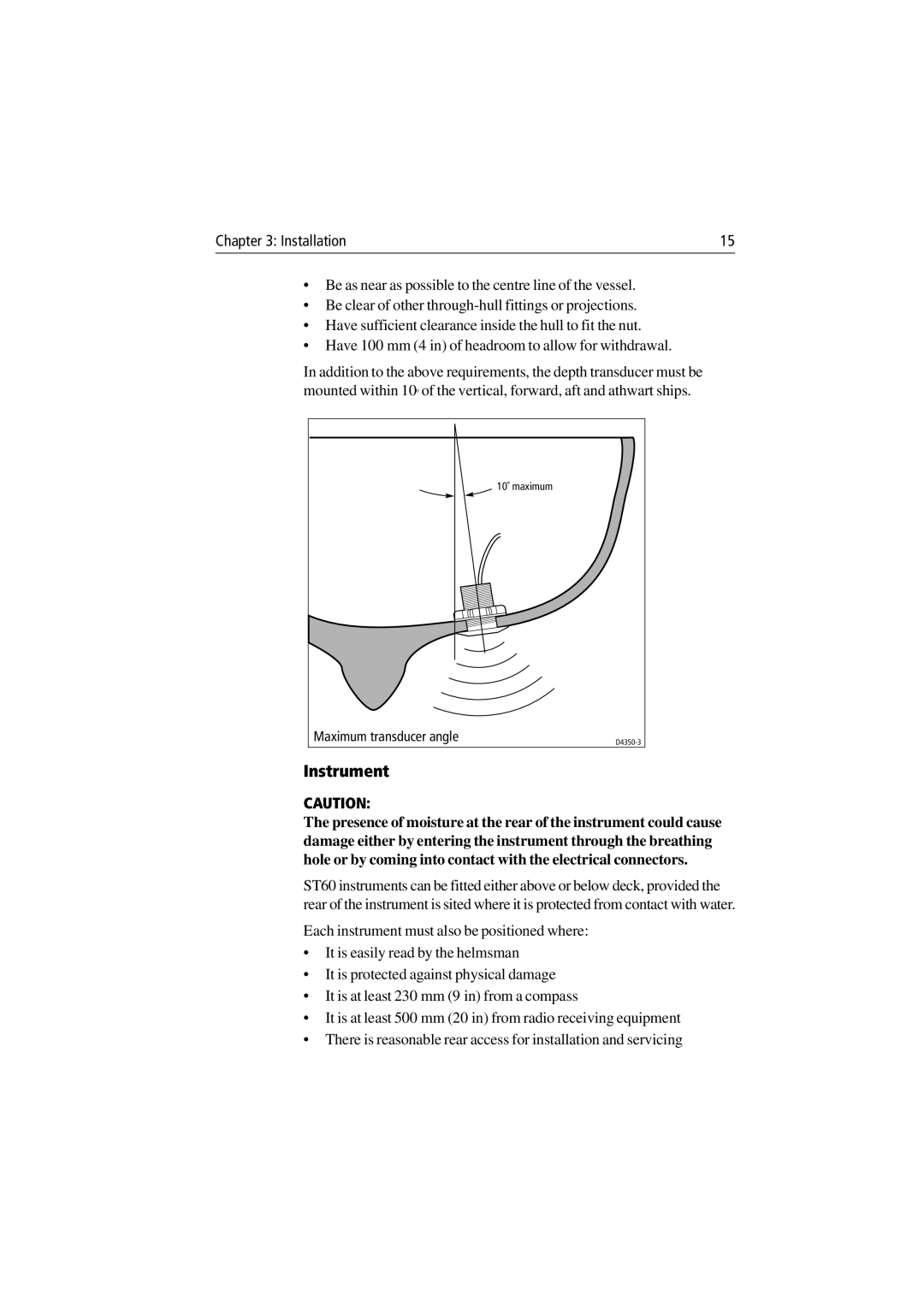 Raymarine ST60 Tridata manual Instrument 