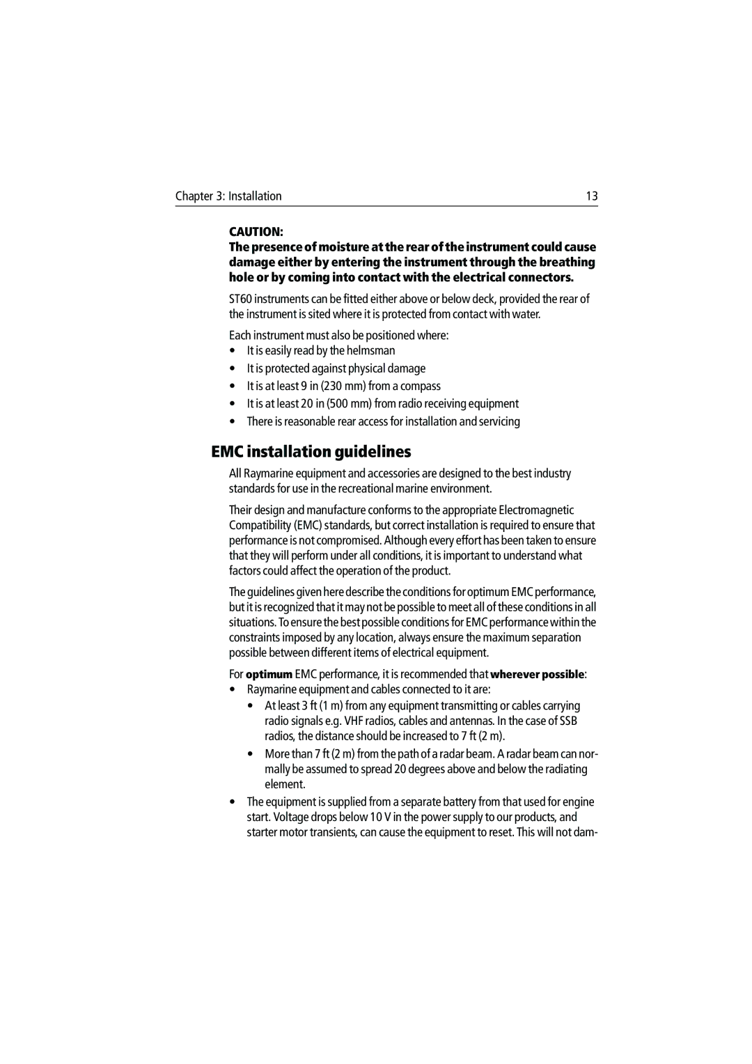 Raymarine ST60 manual EMC installation guidelines 