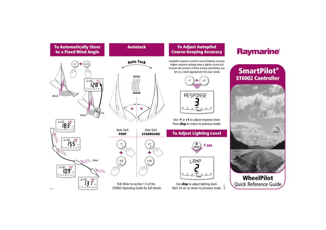 Raymarine ST6002 manual SmartPilot, WheelPilot, Quick Reference Guide 