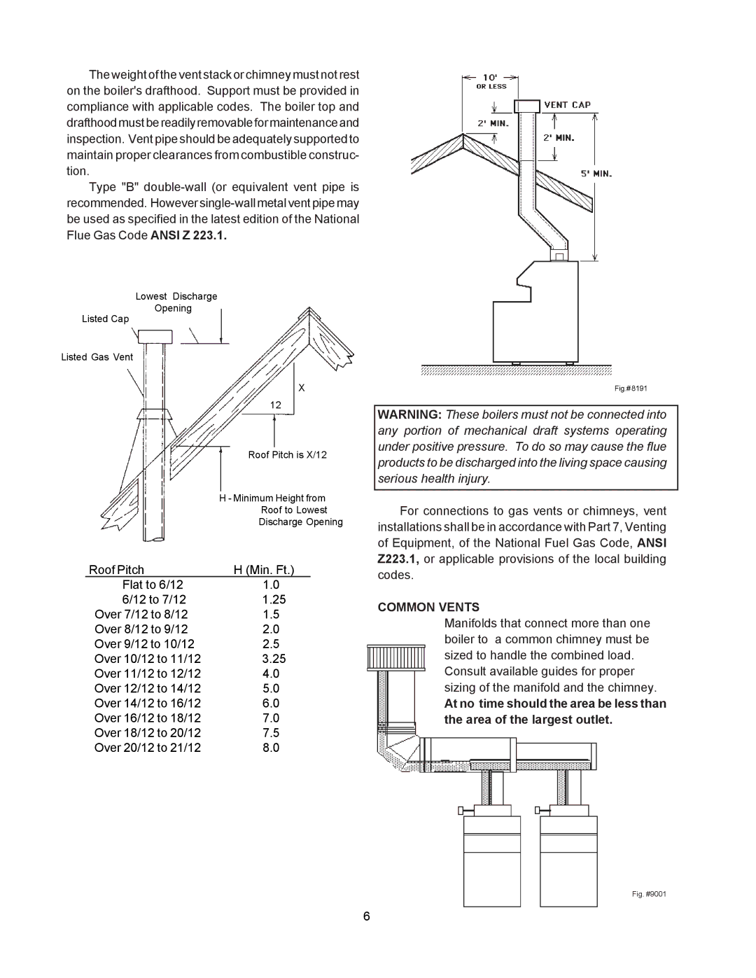 Raypak 0030B, 0090B, 0135B manual Common Vents, Fig.# 