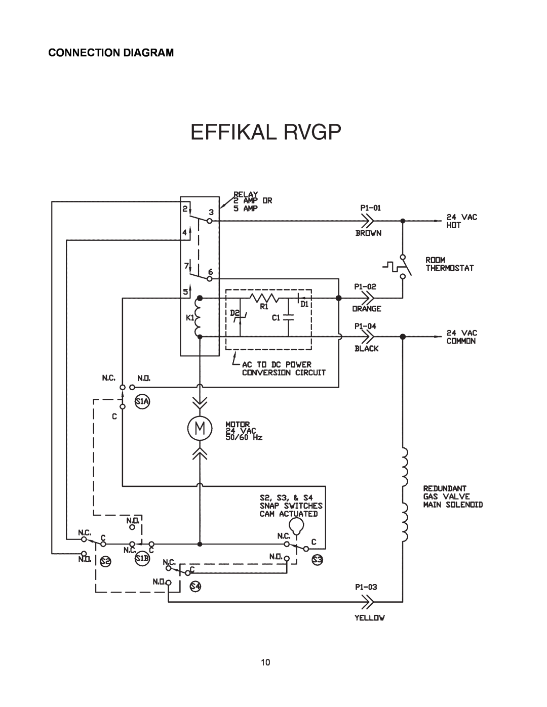 Raypak 0090B, 0030B, 0135B manual Connection Diagram 