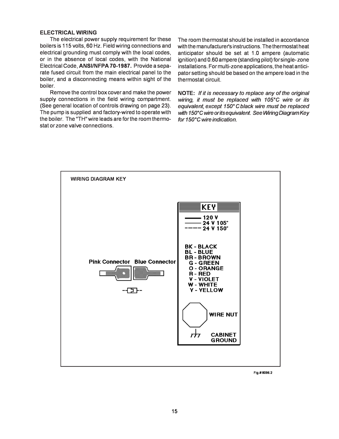 Raypak 0030B, 0090B, 0135B manual Electrical Wiring, Wiring Diagram Key 