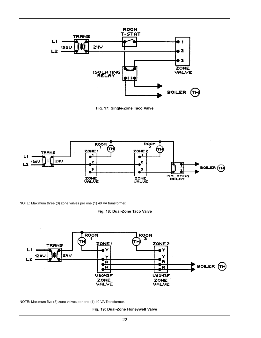 Raypak 0180B, 0066B, 0042B manual Single-Zone Taco Valve 