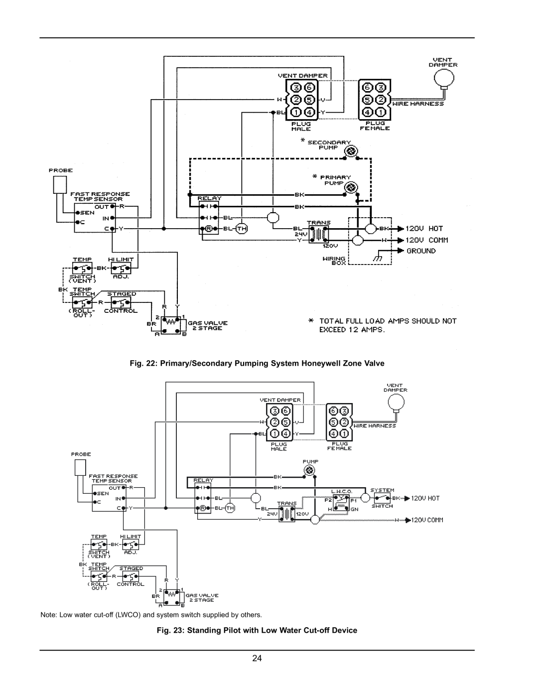 Raypak 0066B, 0180B, 0042B manual Primary/Secondary Pumping System Honeywell Zone Valve 