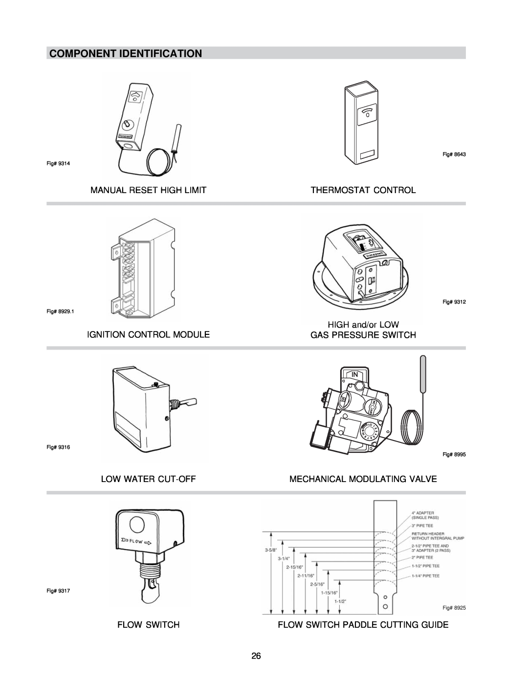 Raypak 0133-4001 manual Component Identification 