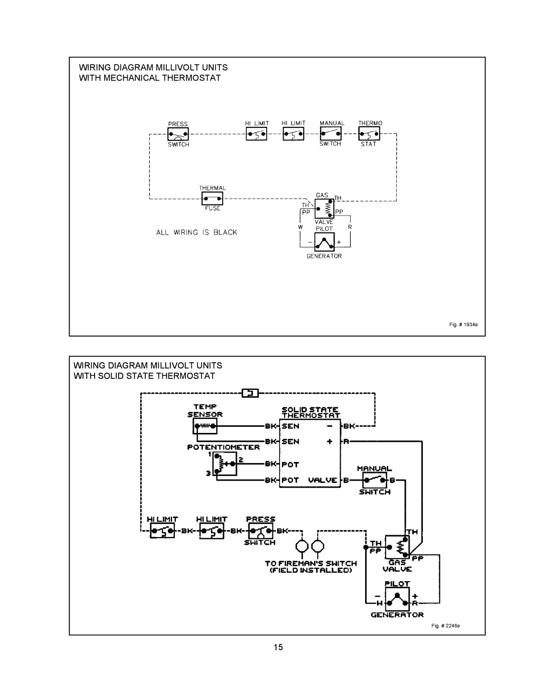 Raypak 055B installation instructions Wiring Diagram Millivolt Units With Mechanical Thermostat 