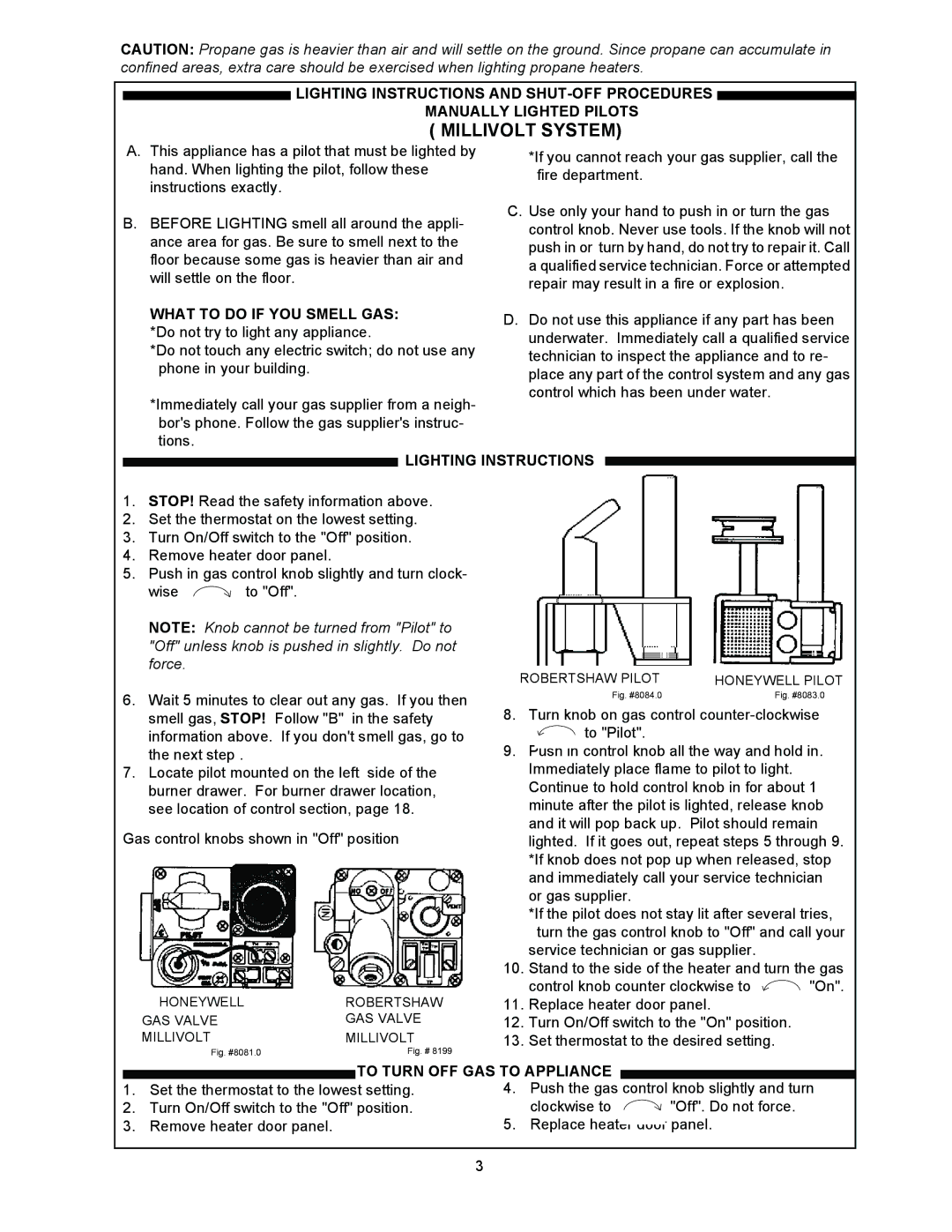 Raypak 055B installation instructions Millivolt System, Lighting Instructions, To Turn OFF GAS to Appliance 