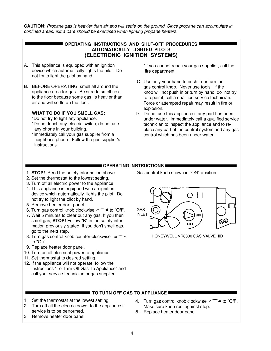 Raypak 105B installation instructions Electronic Ignition Systems, Operating Instructions 