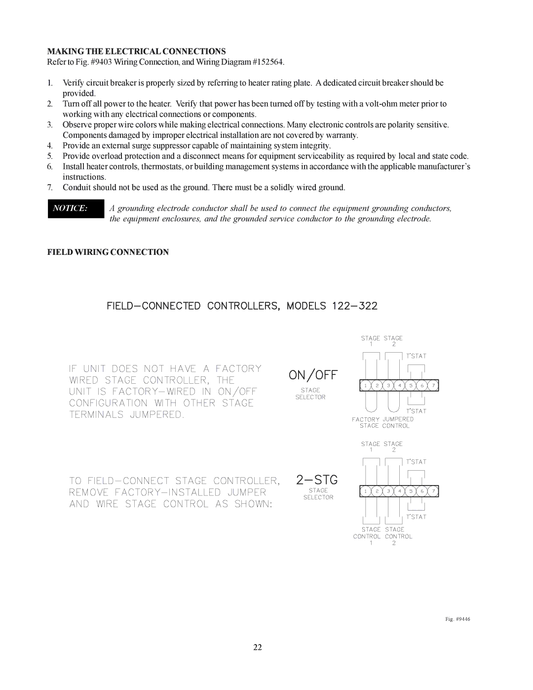 Raypak 122-322 installation instructions Making the Electrical Connections, Field Wiring Connection 