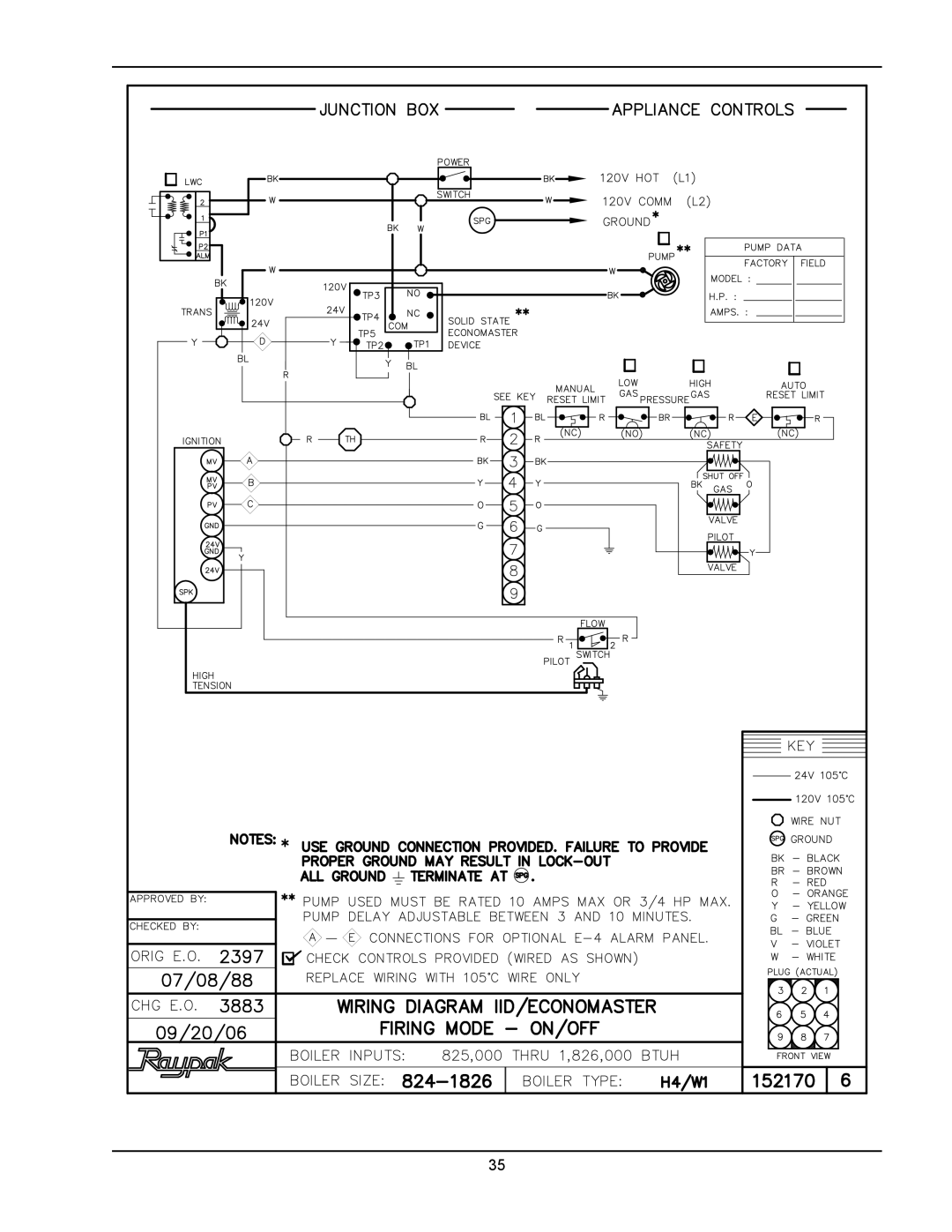 Raypak 133-4001 manual Typical ON-OFF Intermittent Ignition Control Wiring Diagram 