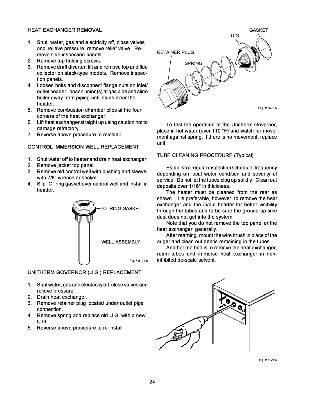 Raypak 155C installation instructions Heat Exchanger Removal 