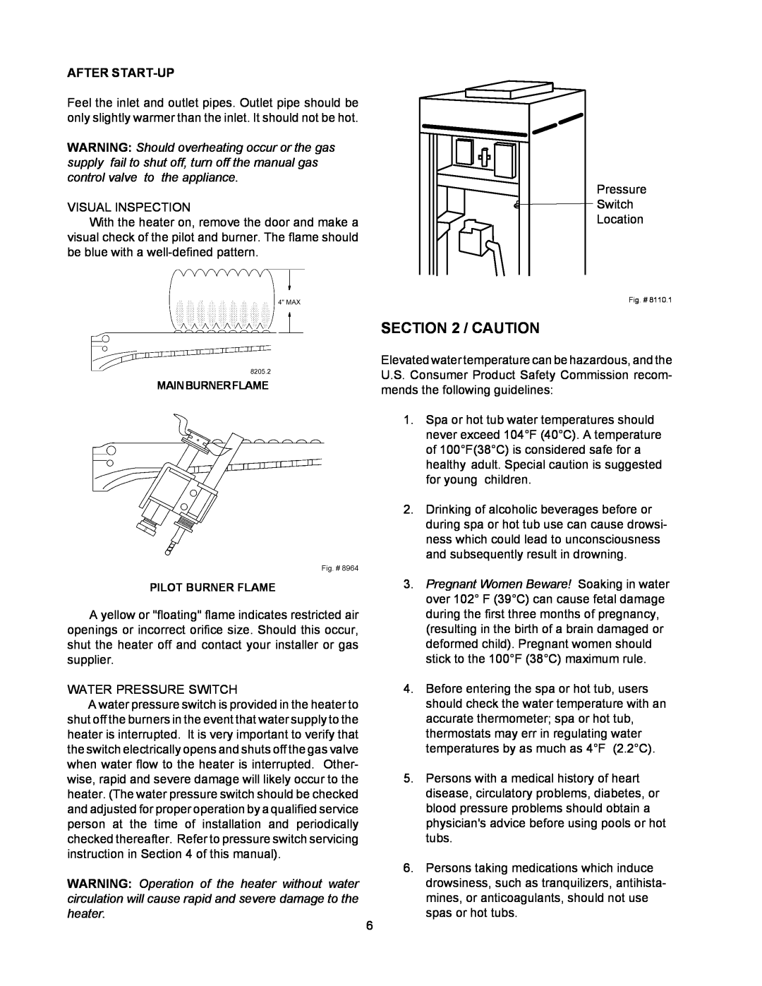 Raypak 155C installation instructions Caution, After Start-Up 