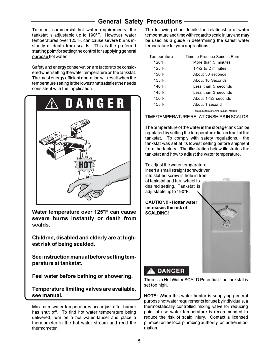 Raypak 090A, 195A, 135A manual General Safety Precautions 