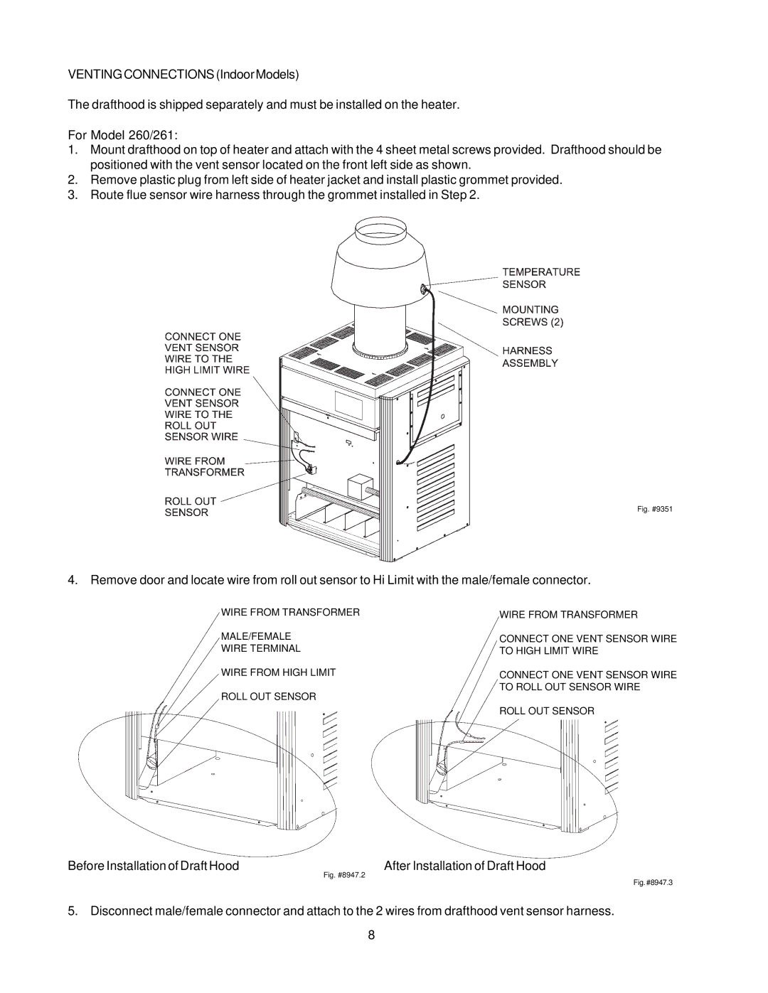 Raypak 260-401 manual Fig. #9351 