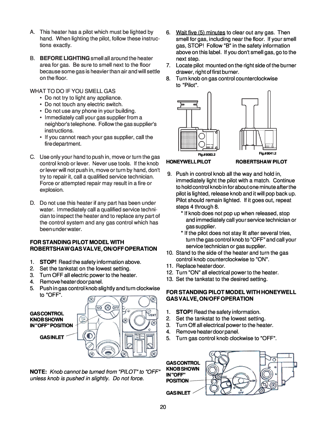 Raypak 260-401 manual STOP! Read the safety information above 