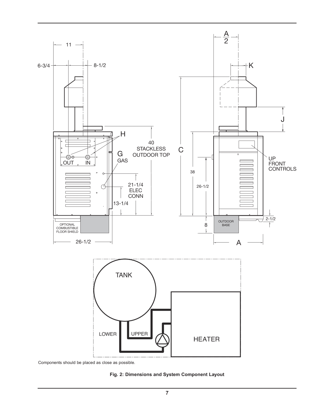 Raypak 2600401 operating instructions A 2 K J, Tank, Heater 