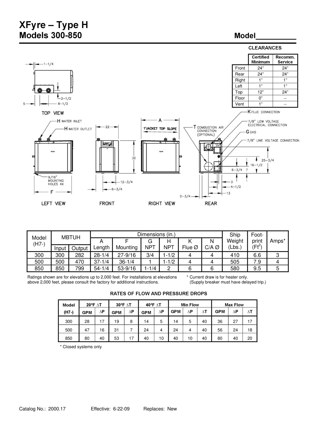 Raypak 300-850 warranty XFyre Type H 