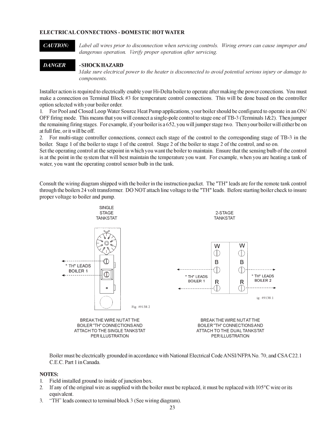 Raypak 302-902 manual Electrical Connections Domestic HOT Water, Shockhazard 