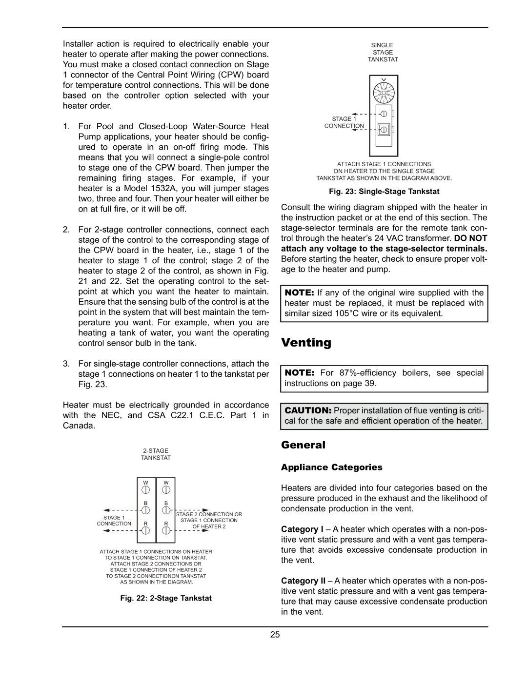 Raypak 302A-902A manual Venting, Appliance Categories 