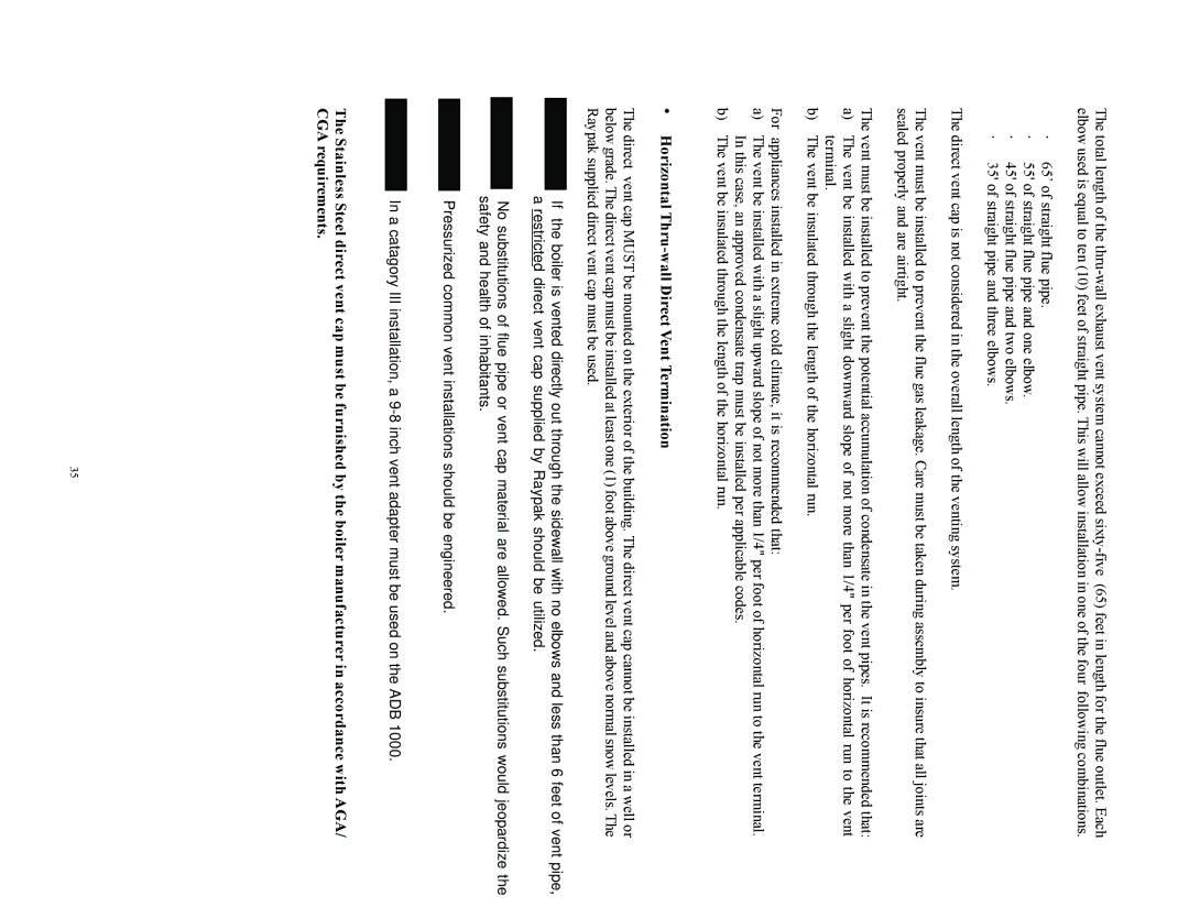 Raypak 1000, 500, 750 installation instructions 