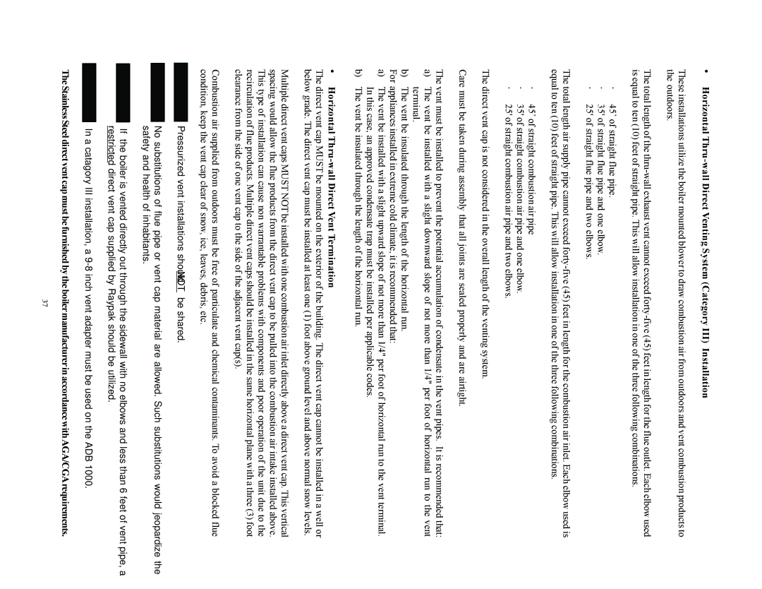 Raypak 750, 500, 1000 installation instructions 