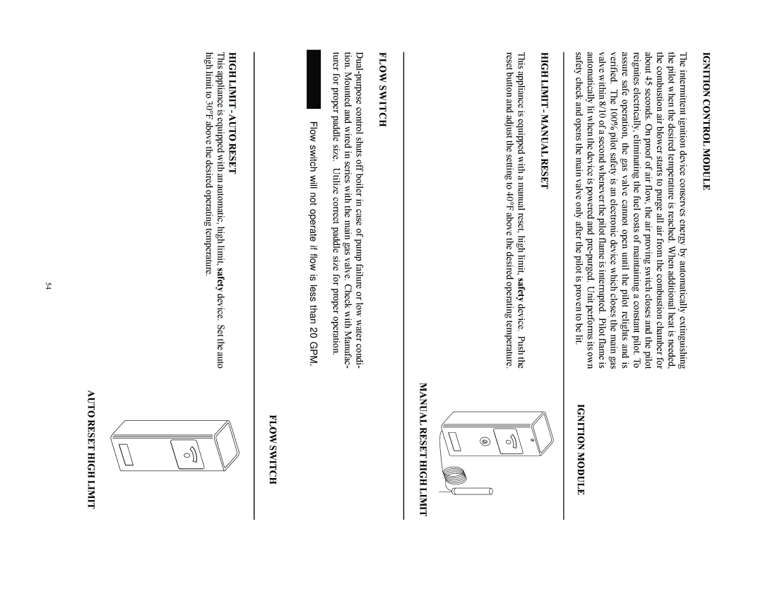 Raypak 500, 750 Ignition Control Module, Ignition Module, High Limit Manual Reset, Manual Reset High Limit Flow Switch 