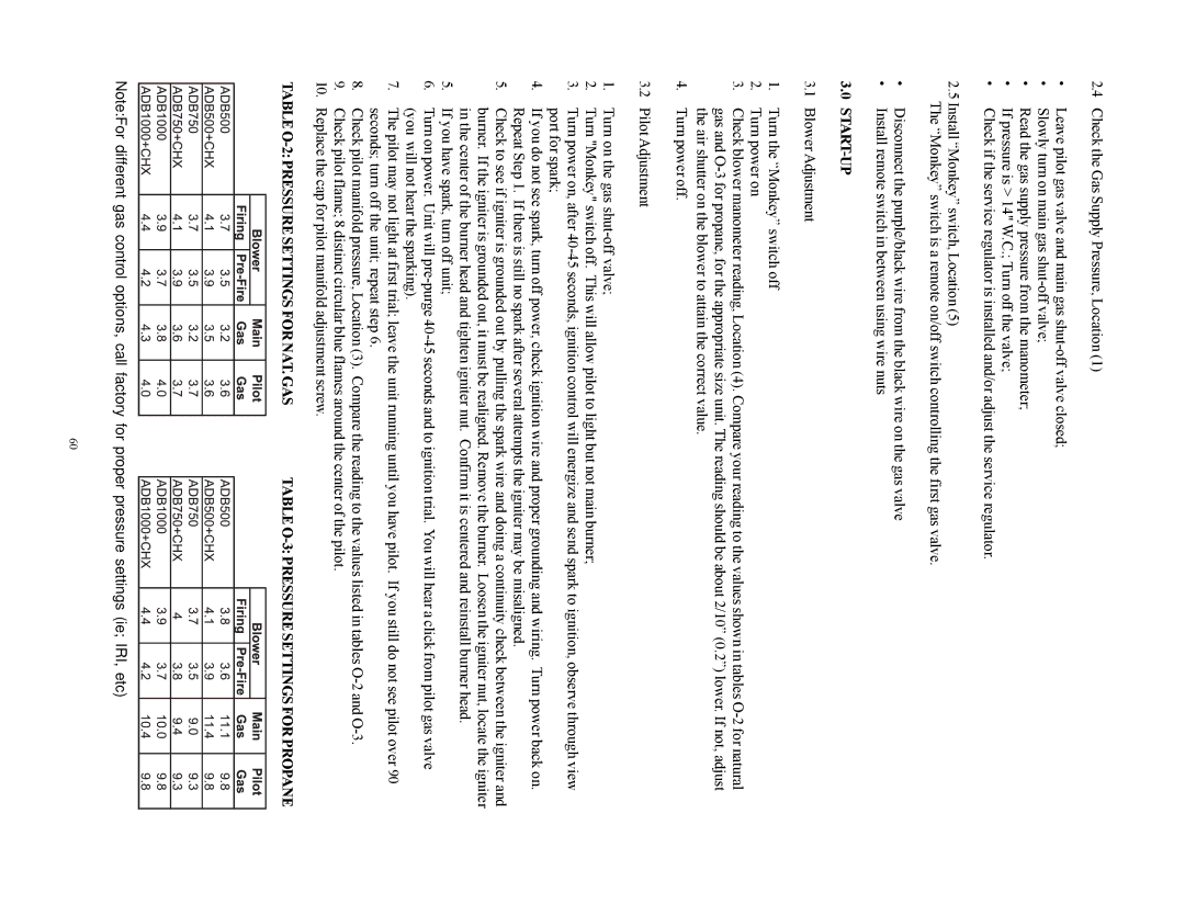 Raypak 500, 750, 1000 installation instructions Start-Up 