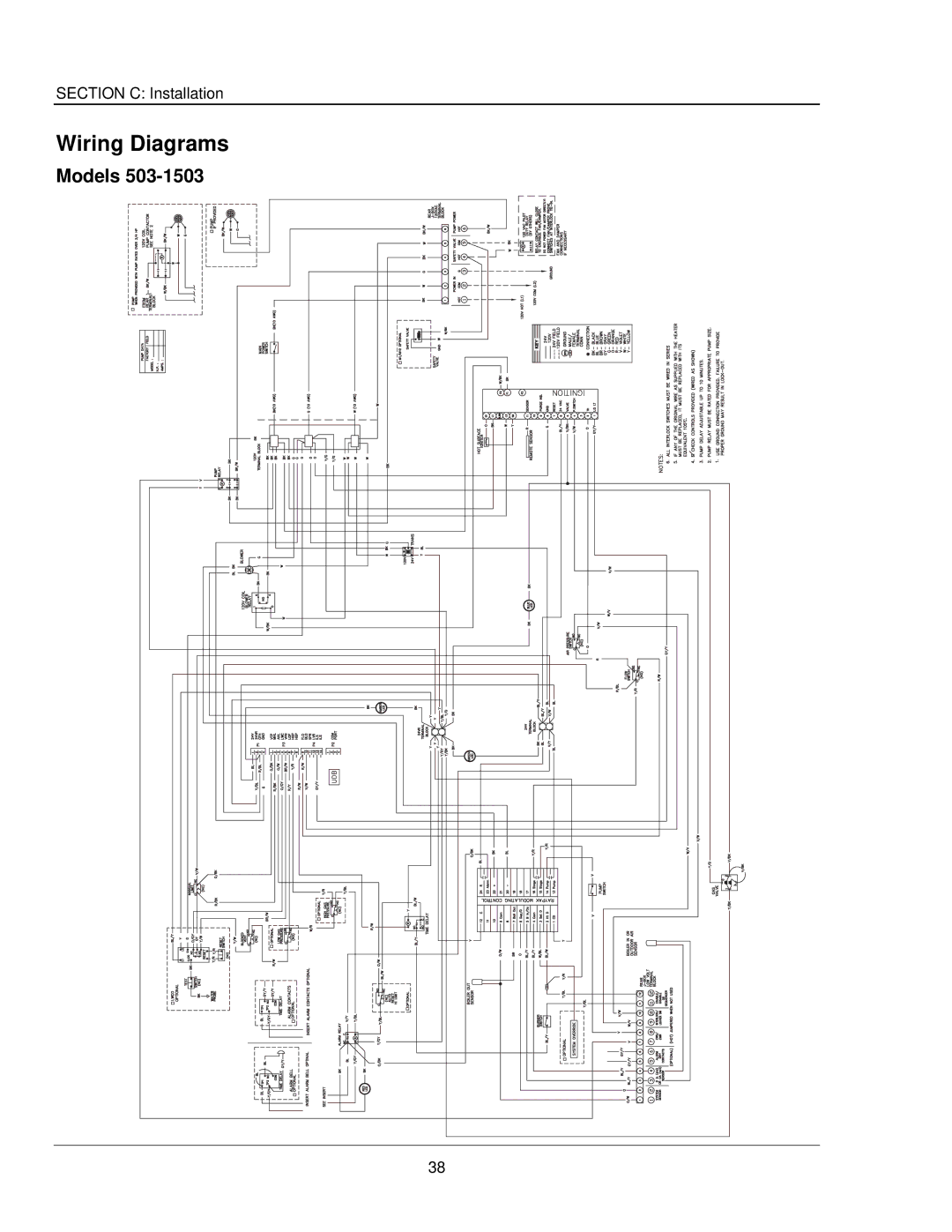 Raypak 503-2003 manual Wiring Diagrams, Models 