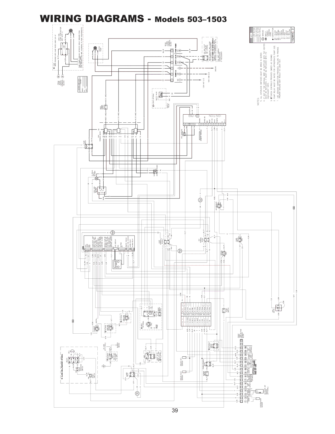 Raypak 503-2003 manual Wiring Diagrams Models 