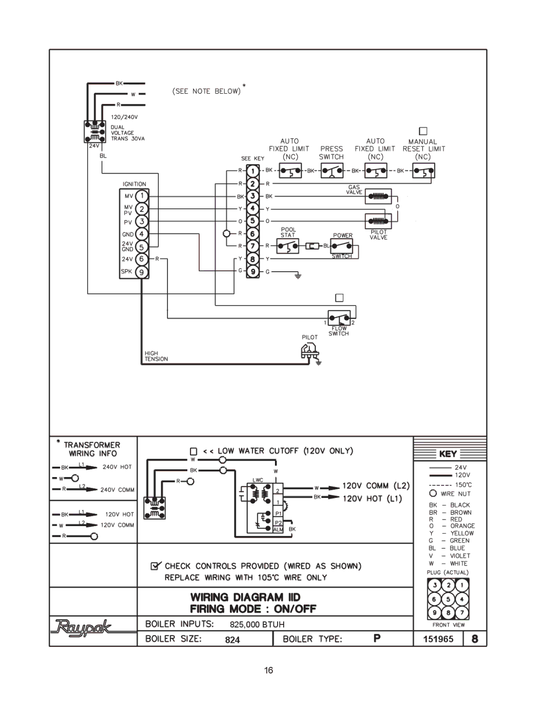 Raypak 514-824 manual 151965 