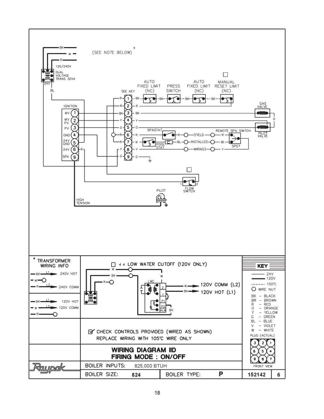 Raypak 514-824 manual 152142 