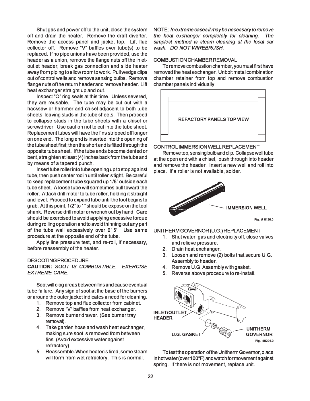 Raypak 514-824 manual Desootingprocedure 