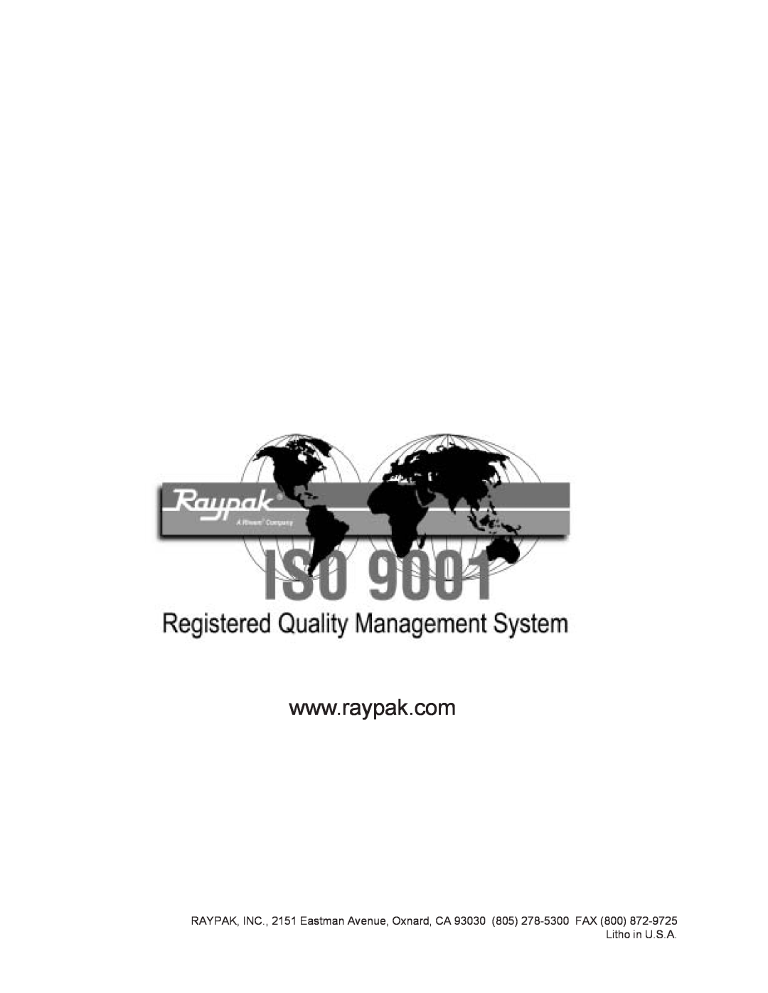 Raypak 514-824 manual 