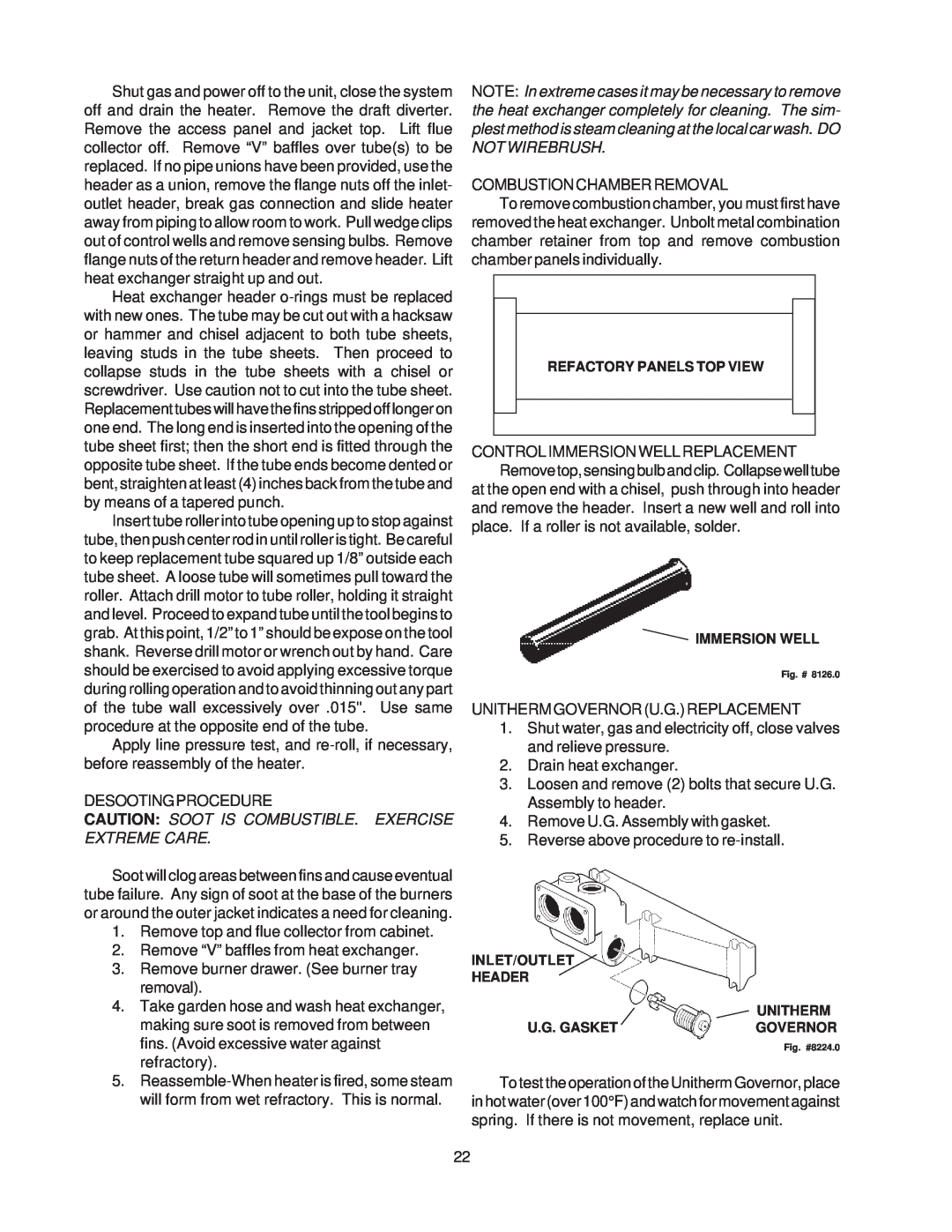 Raypak 514-824 manual Desootingprocedure 