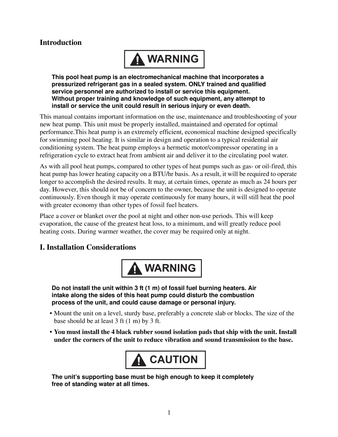 Raypak 8300, 6300, 5300 owner manual Introduction, Installation Considerations 