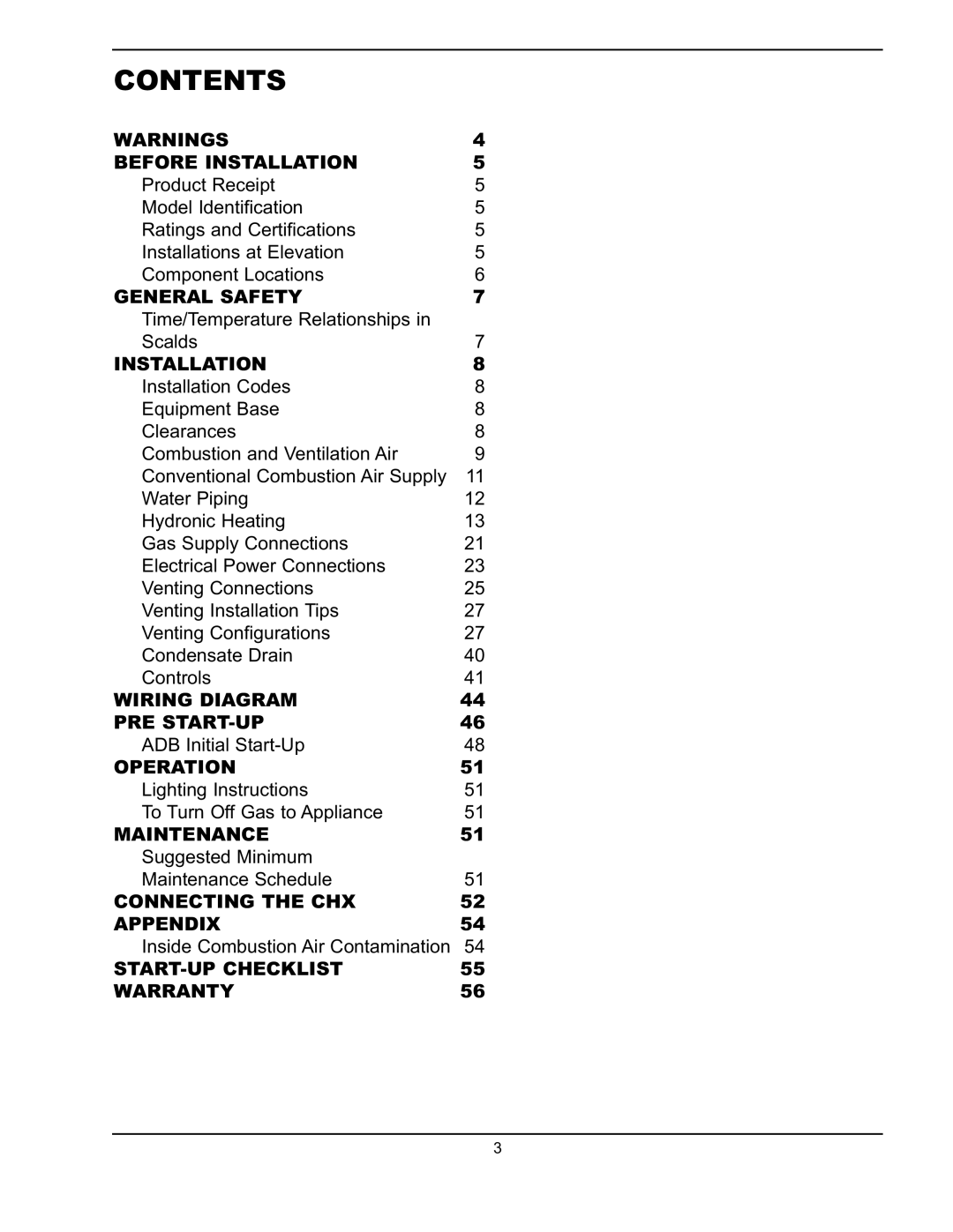 Raypak 751 manual Contents 