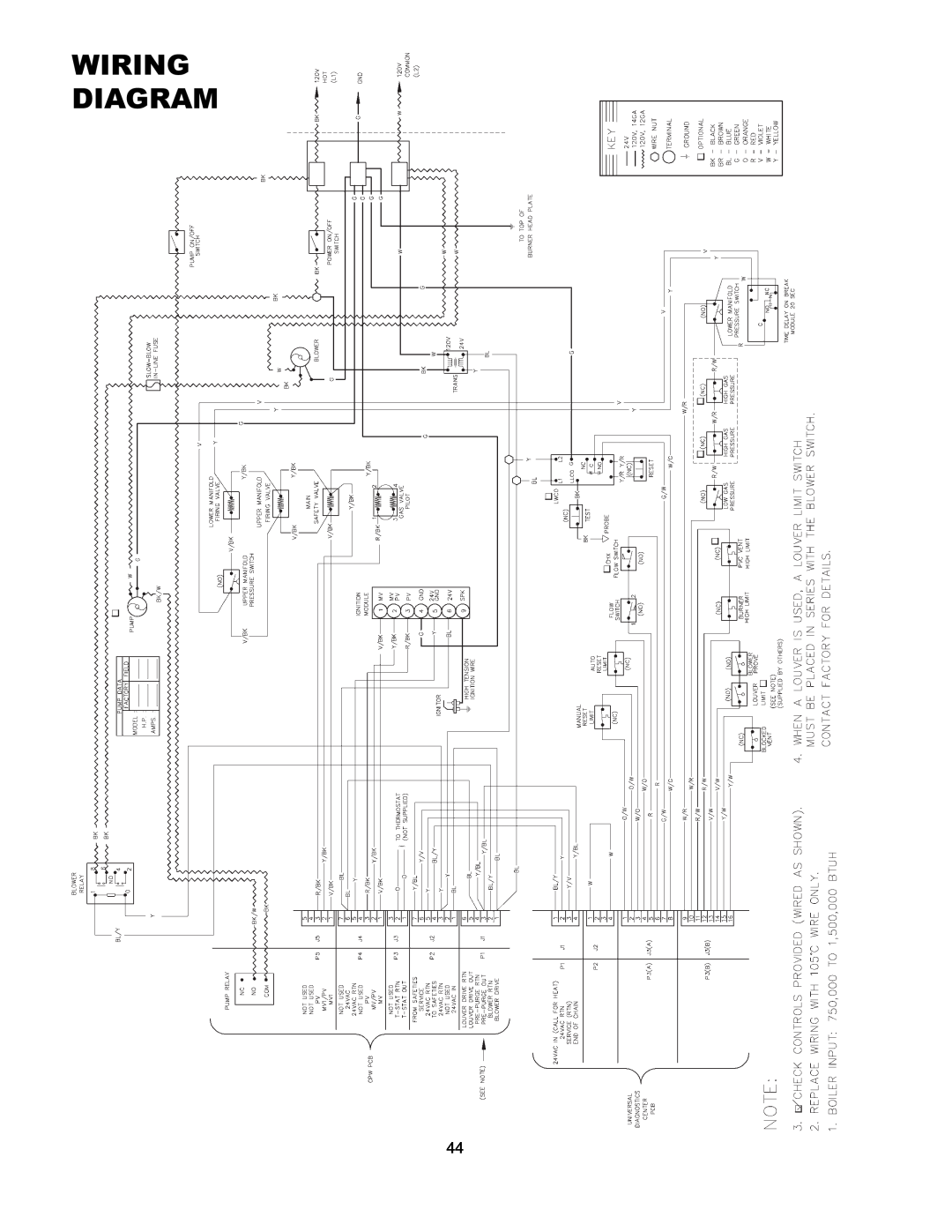Raypak 751 manual Wiring Diagram, Figure L-2 WIRING DIAGRAM 