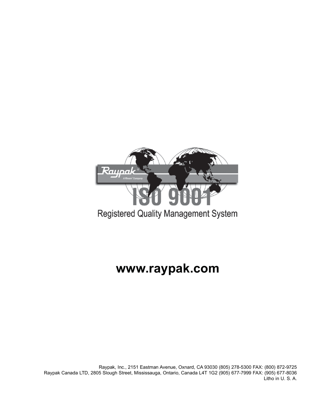 Raypak 751 manual 
