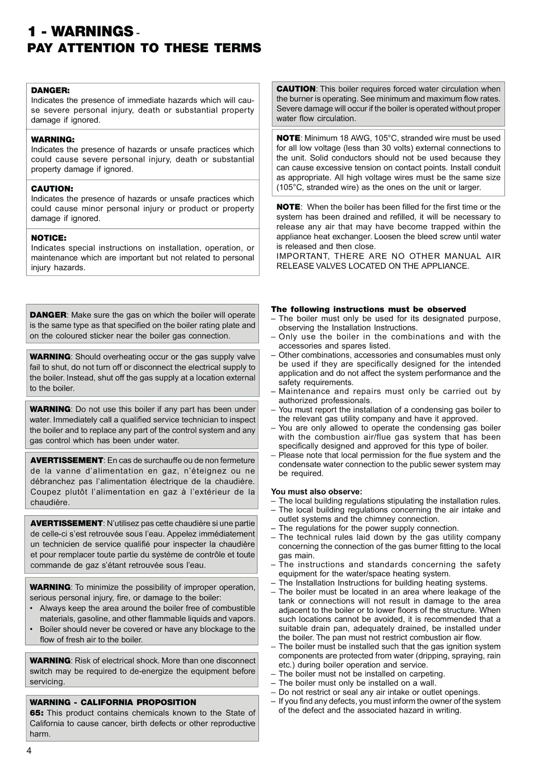 Raypak 85, 120 manual PAY Attention to These Terms, Following instructions must be observed, You must also observe 