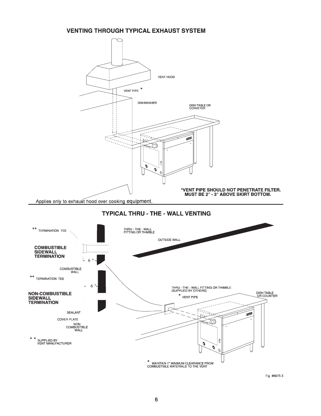 Raypak B-195 installation instructions Applies only to exhaust hood over cooking equipment, Fig. #8975.3 