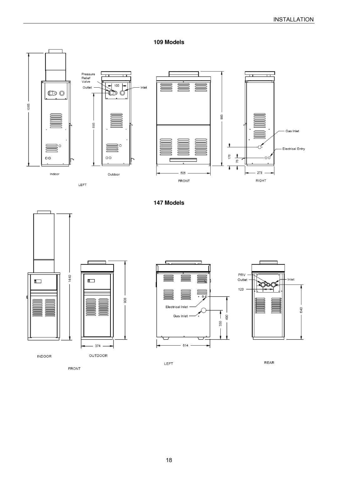 Raypak B0147, B0109 installation instructions Models 