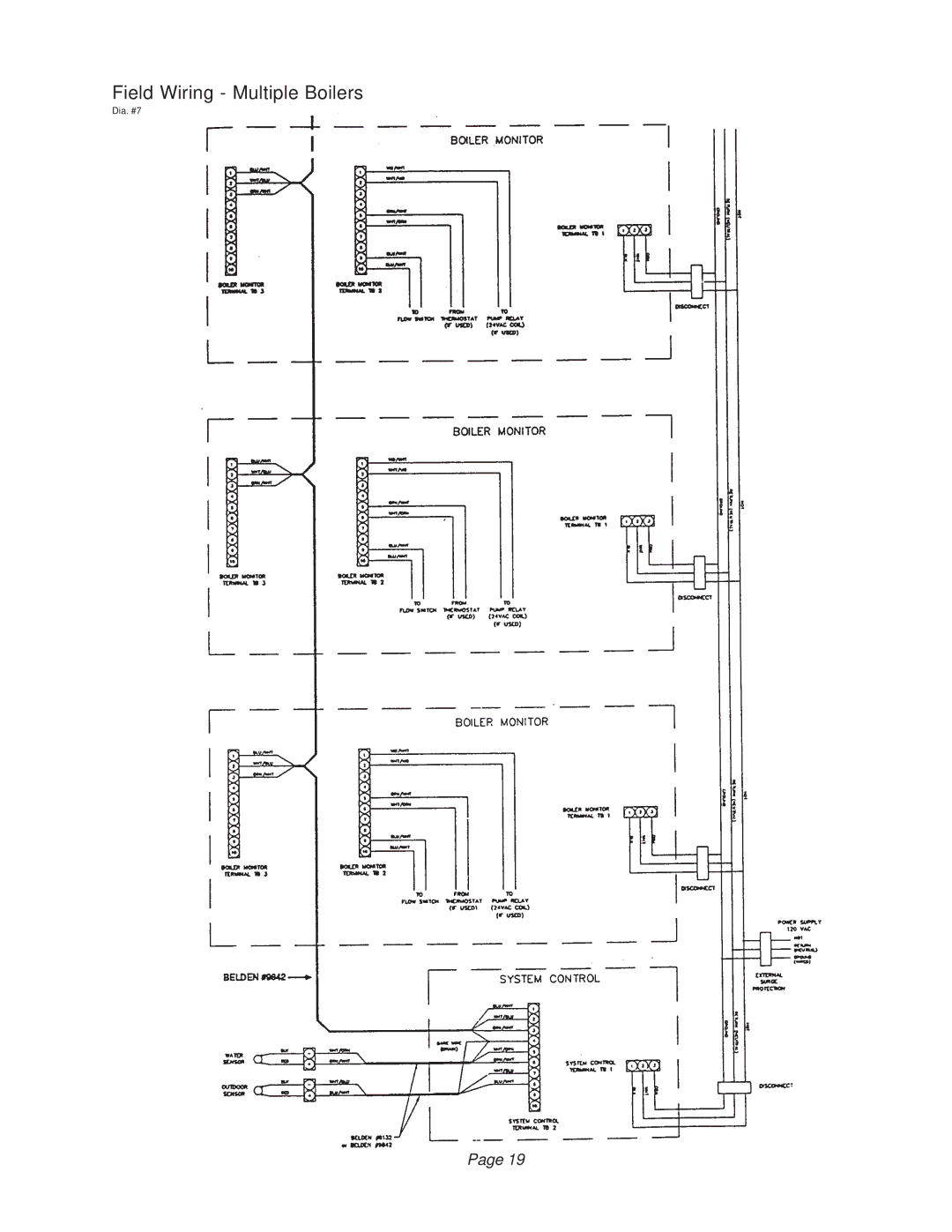 Raypak B6000 manual Field Wiring Multiple Boilers 