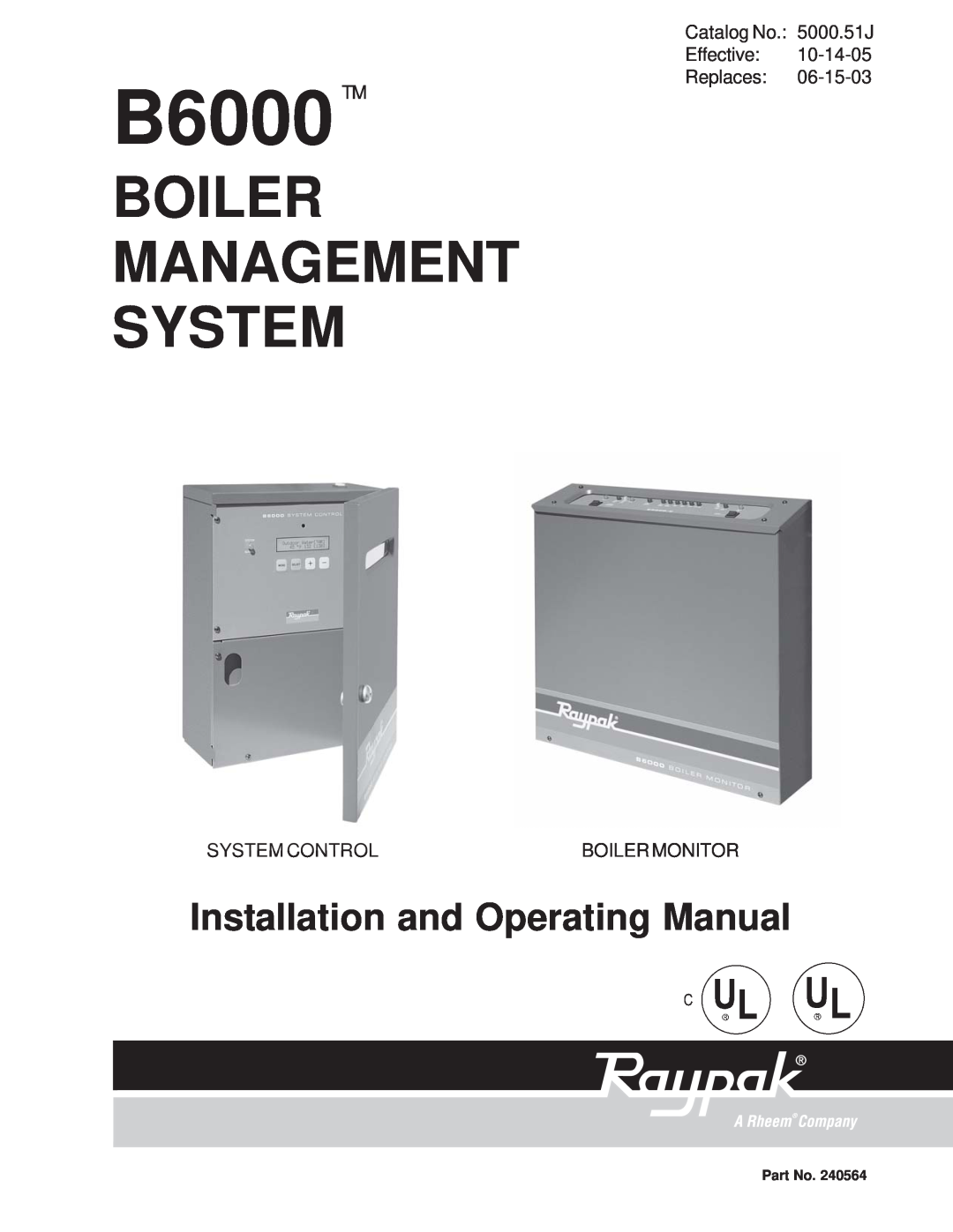 Raypak manual Installation and Operating Manual, T-3 Raypak B6000 Modbus System Protocol Interface 