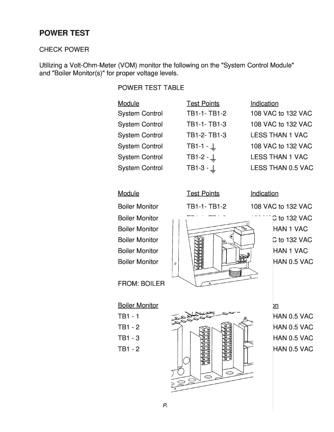 Raypak B6000 manual Power Test 