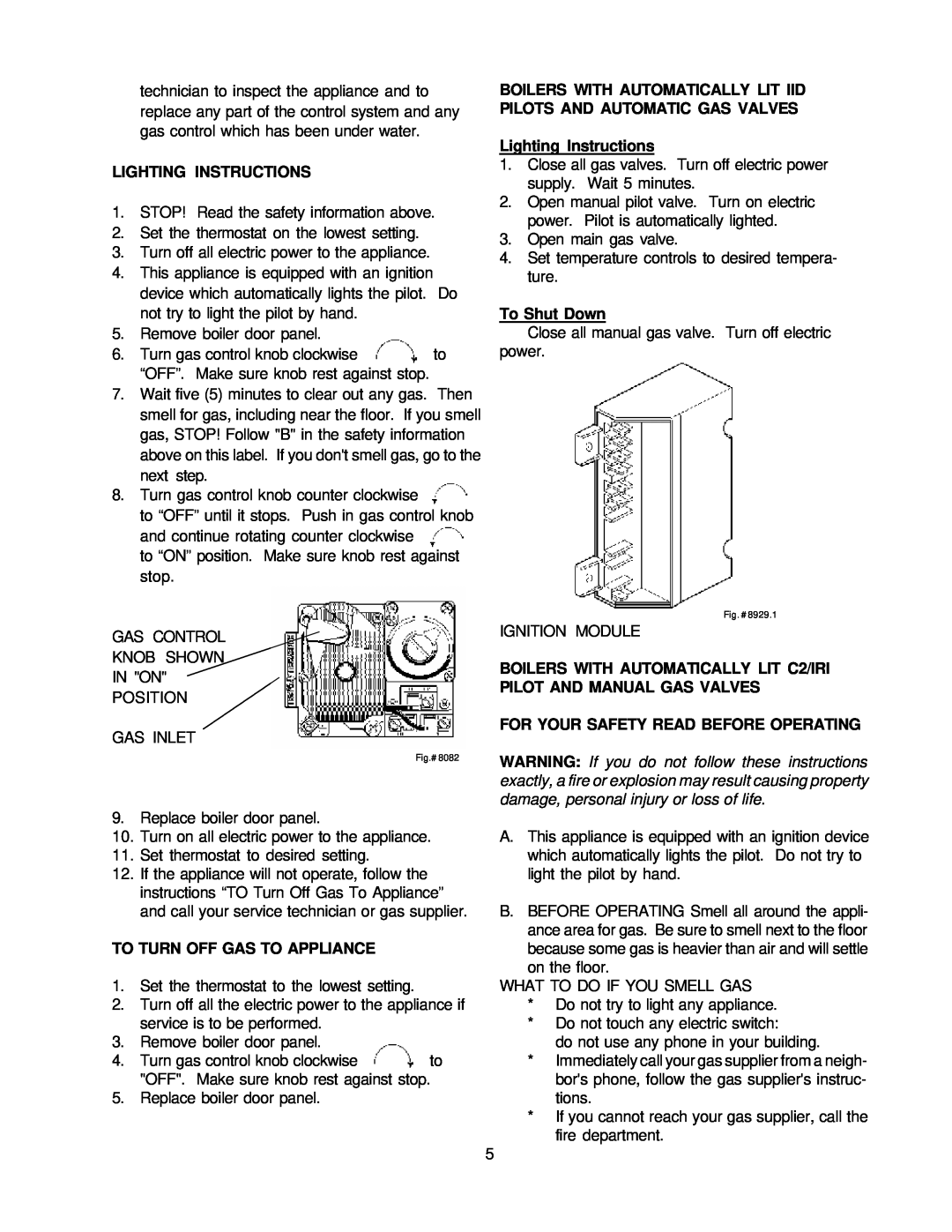Raypak Gas Fired Boiler manual Lighting Instructions, To Shut Down, To Turn Off Gas To Appliance 